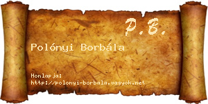 Polónyi Borbála névjegykártya